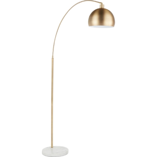 March Floor Lamp in White Marble & Antique Brass Metal